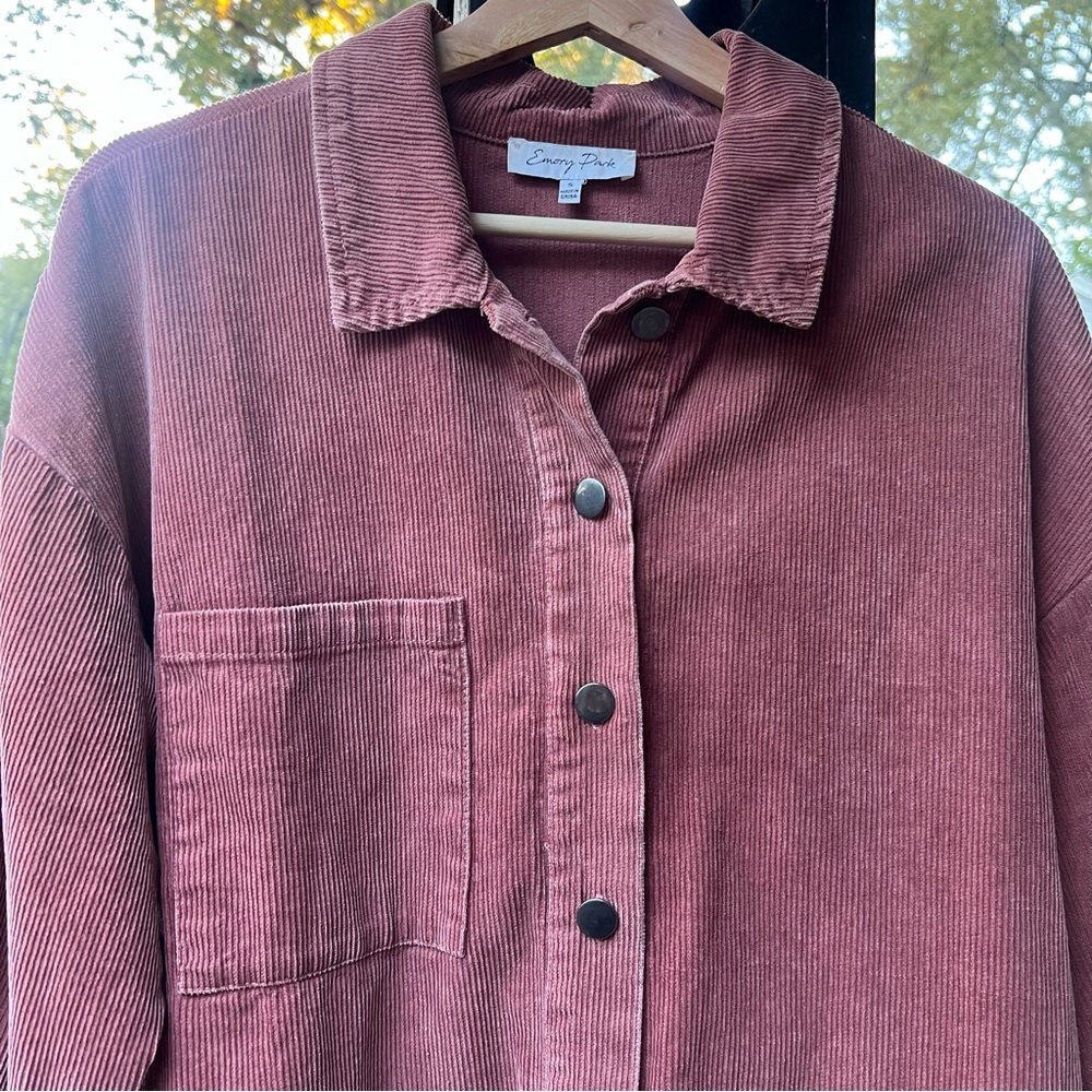 Oversized Mauve Corduroy Shirt